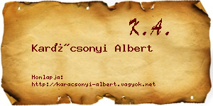 Karácsonyi Albert névjegykártya